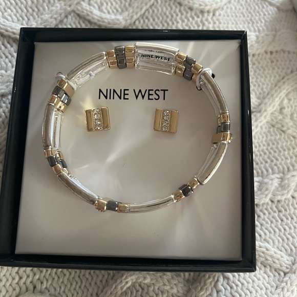 Nine West Gold and Silver Bracelet and Earring Set great gift! - Picture 9 of 11